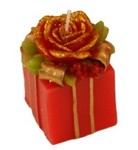 fotka Svíčka - střední dárek s vánoční růží