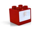 fotka Lego Duplo - skříňka červená s bílou zásuvkou