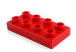 fotka Lego Duplo - traverza 4x2 červená