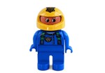 fotka Lego Duplo - závodník modrý ve žluté helmě