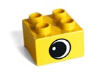 fotka Lego Duplo - potisk 2x2 oko žlutý